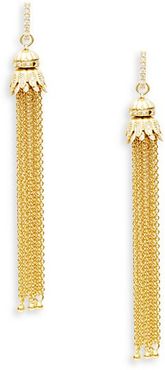 Petite Tassel 18K Yellow Gold & Diamond Drop Earrings
