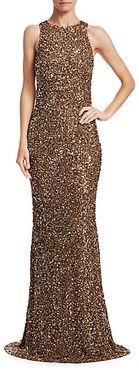 Crunchy Sequin Sleeveless Gown