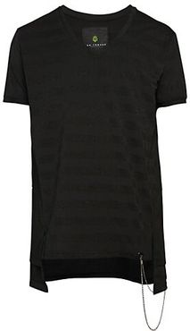 Stripe Chain-Accent T-Shirt