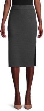 Rib-Knit Pencil Skirt