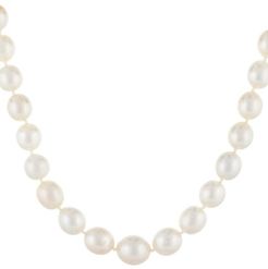 14K Yellow Gold & 9-11MM White Round South Sea Pearl Necklace