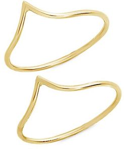 14K Gold Vermeil Sterling Silver 2-Piece Stacking Ring Set