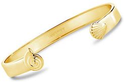 Goldplated Scallop Shell & Shark Eye Cuff Bracelet