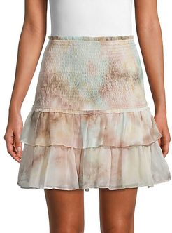 Tie-Dye Tiered Ruffle Skirt