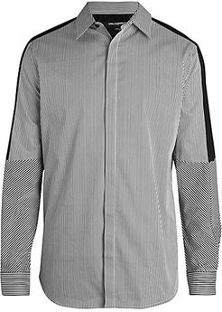 Contrast Stripe Button-Up Shirt