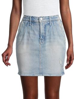 The Double Dart Denim Mini Skirt