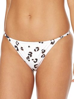 Leopard Ruched String Bikini Bottom