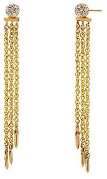 Eclipse 14K Gold & Diamond Linear Chain Earrings