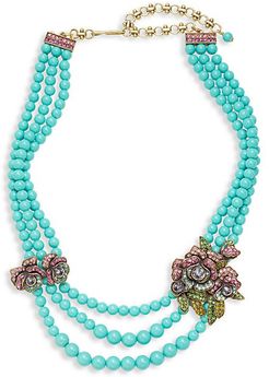 Elysees Multi-Color Crystal Glass Beaded Necklace