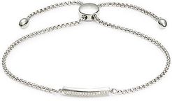 Sterling Silver & Diamond Bolo Bracelet