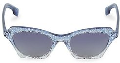 49MM Glitter Square Sunglasses