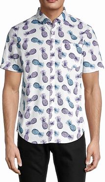 Pineapple-Print Cotton Shirt