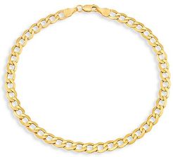 14K Yellow Gold Light Beveled Curb Chain Bracelet