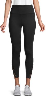 Lace-Trim Ankle-Length Leggings