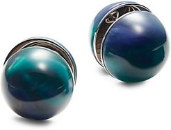 Marbled Resin Sphere Large Stud Earrings
