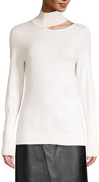 Vita Wool-Blend Cutout Mockneck Sweater