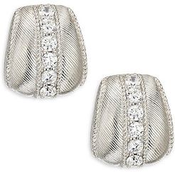 Sterling Silver & Crystal Huggie Earrings