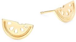 14K Yellow Gold Watermelon Stud Earrings