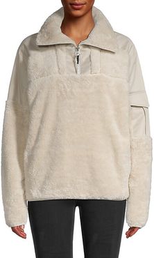 Logo Faux Shearling Pullover