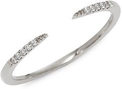 14K White Gold & Diamond Open Band Ring