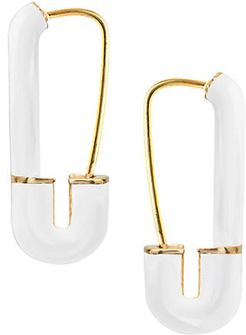 Neon 14K Gold Vermeil & Enamel Safety Pin Earrings