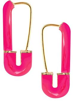 Neon 14K Gold Vermeil & Enamel Safety Pin Earrings