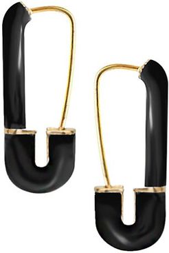 Neon 14K Gold Vermeil & Enamel Safety Pin Earrings