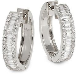 14K White Gold & Diamond Earrings