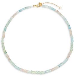 Goldplated Sterling Silver & Multicolored Aquamarine Beaded Necklace