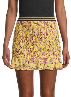 Odette Floral Smocked Mini Skirt