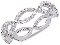 14K White Gold & Diamond Infinity Ring