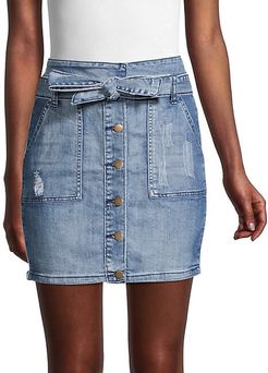 Tie-Waist Denim Skirt