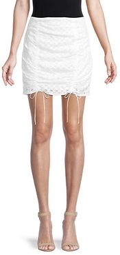 Montauk Eyelet-Cotton Mini Skirt