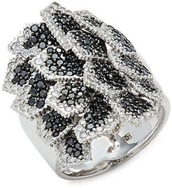 Apus 18K White Gold, Black & White Diamond Ring