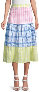 Plaid Cotton Skirt