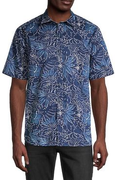 Botanical-Print Short-Sleeve Shirt