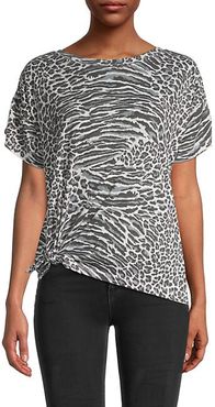 Side-Tie Leopard-Print T-Shirt