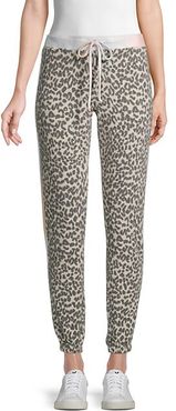 Brushed Hacci Leopard-Pring Joggers