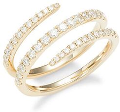 14K Yellow Gold & Diamond Wrap Ring