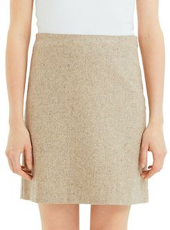 Easy Waist Recycled Wool-Blend A-Line Skirt