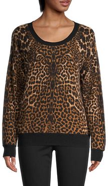 Leopard-Print Cashmere Sweater