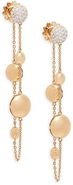 18K Rose Gold & Diamond Linear Earrings