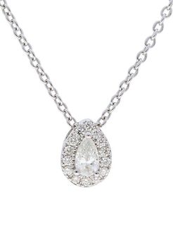 14K White Gold & Diamond Pendant Necklace