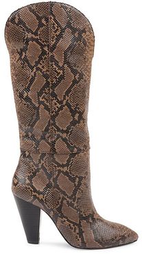 Palmer II Snake-Print Leather Tall Boots