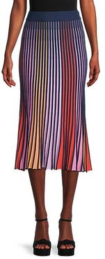 Striped Pleated Skirt