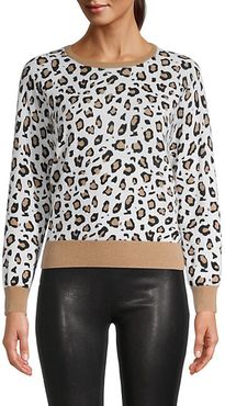Leopard-Print Cashmere Sweater