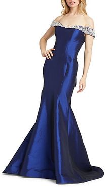 Off-The-Shoulder Trumpet Gown