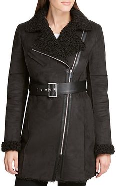 Belted Faux Shearling Coat