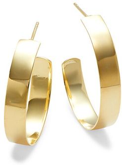 Goldplated Sterling Silver J Hoop Earrings