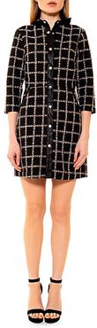 Windowpane Mini Shirtdress